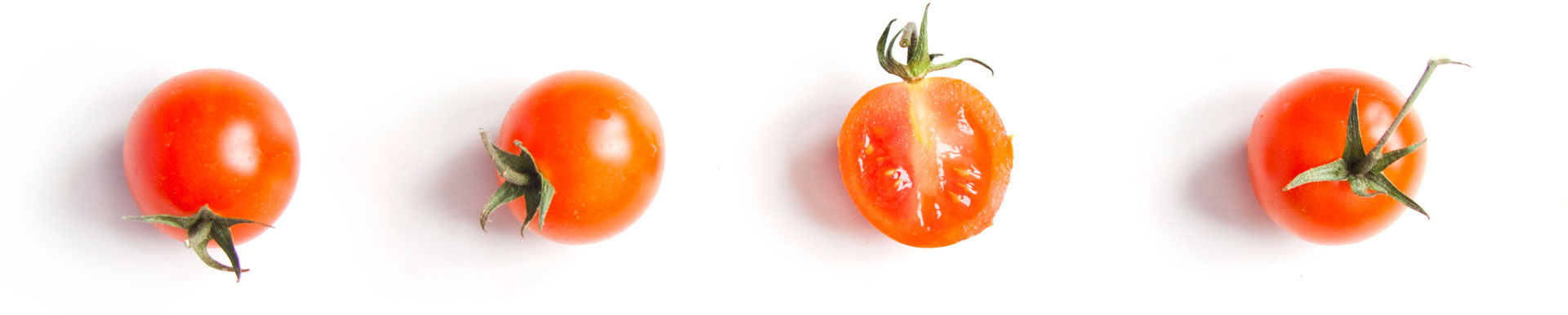 cherry tomatoes on white background