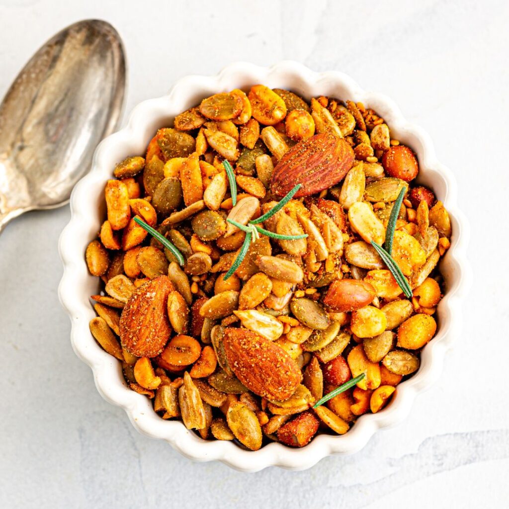 garlic rosemary roasted nuts