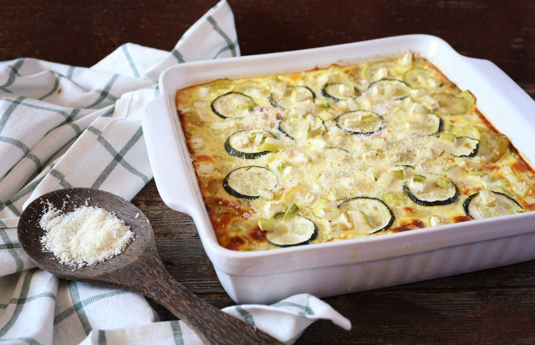 Zucchini Casserole with Garden Tomato Sauce